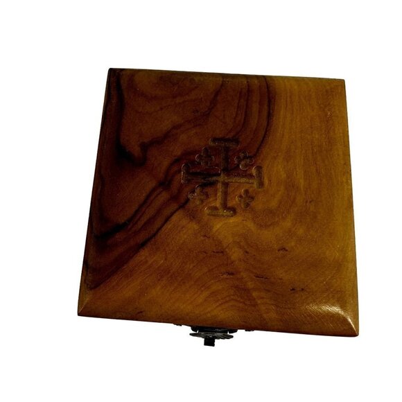 350 Silver Jordan Jerusalem Maltese Crusader Cross Pendent on Chain with box - Picture 5 of 16